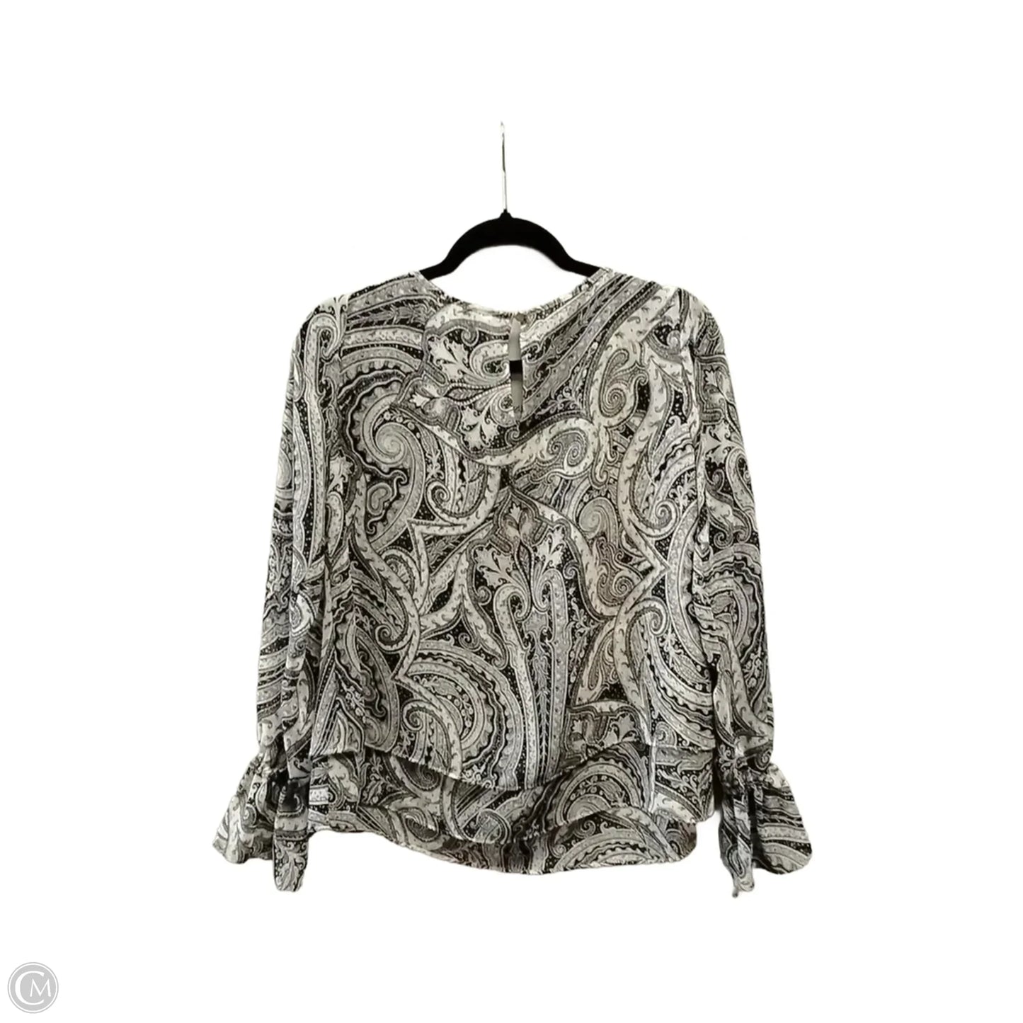 Top Long Sleeve By White House Black Market In Black & Grey, Size: 2
