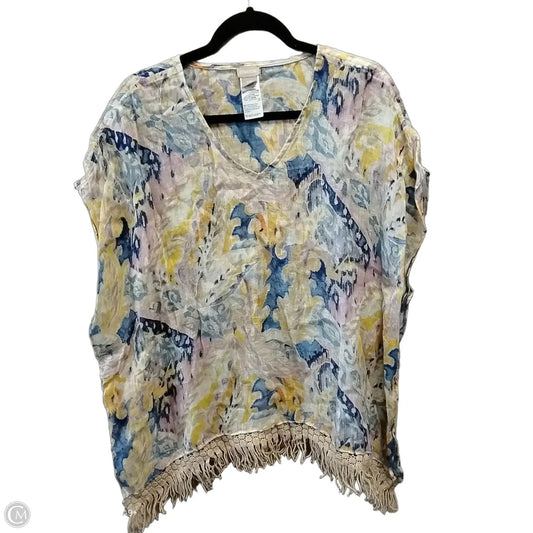 Blouse Short Sleeve By Chicos In Multi-colored, Size: S