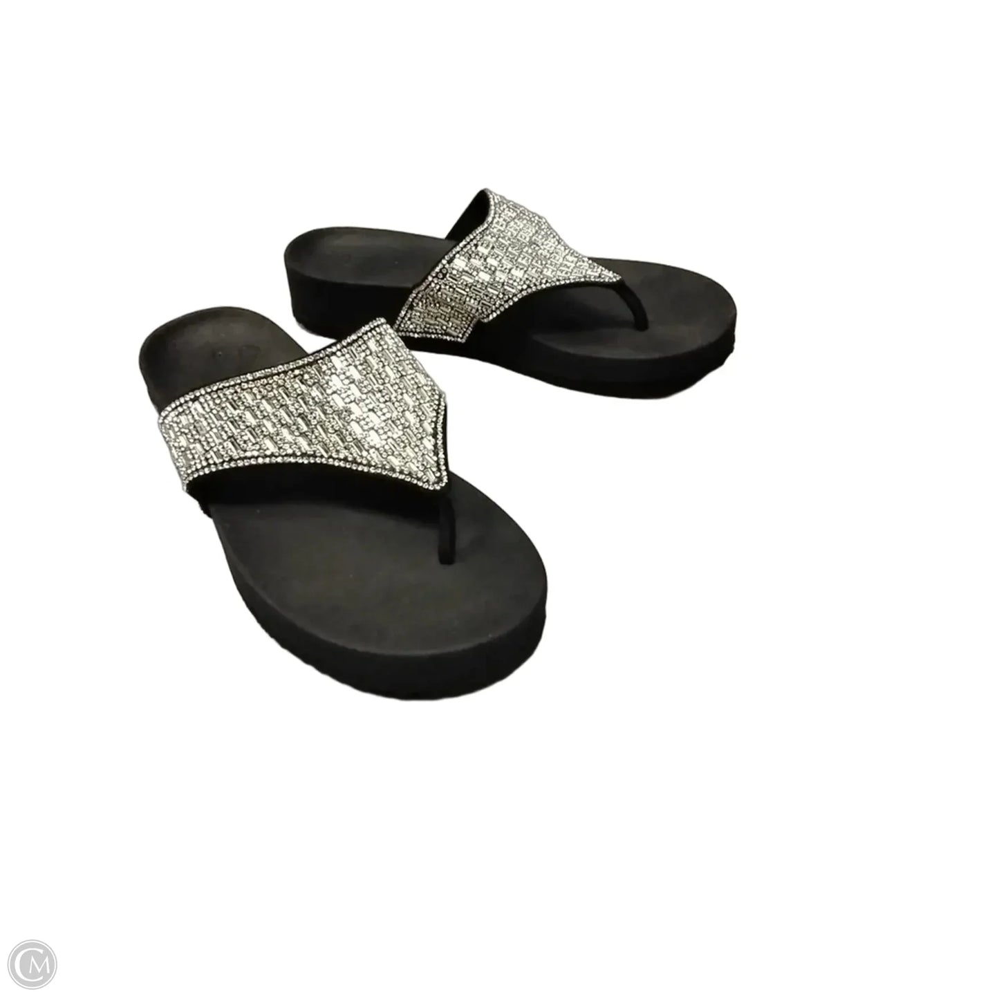 Sandals Heels Wedge By Skechers In Black, Size: 9