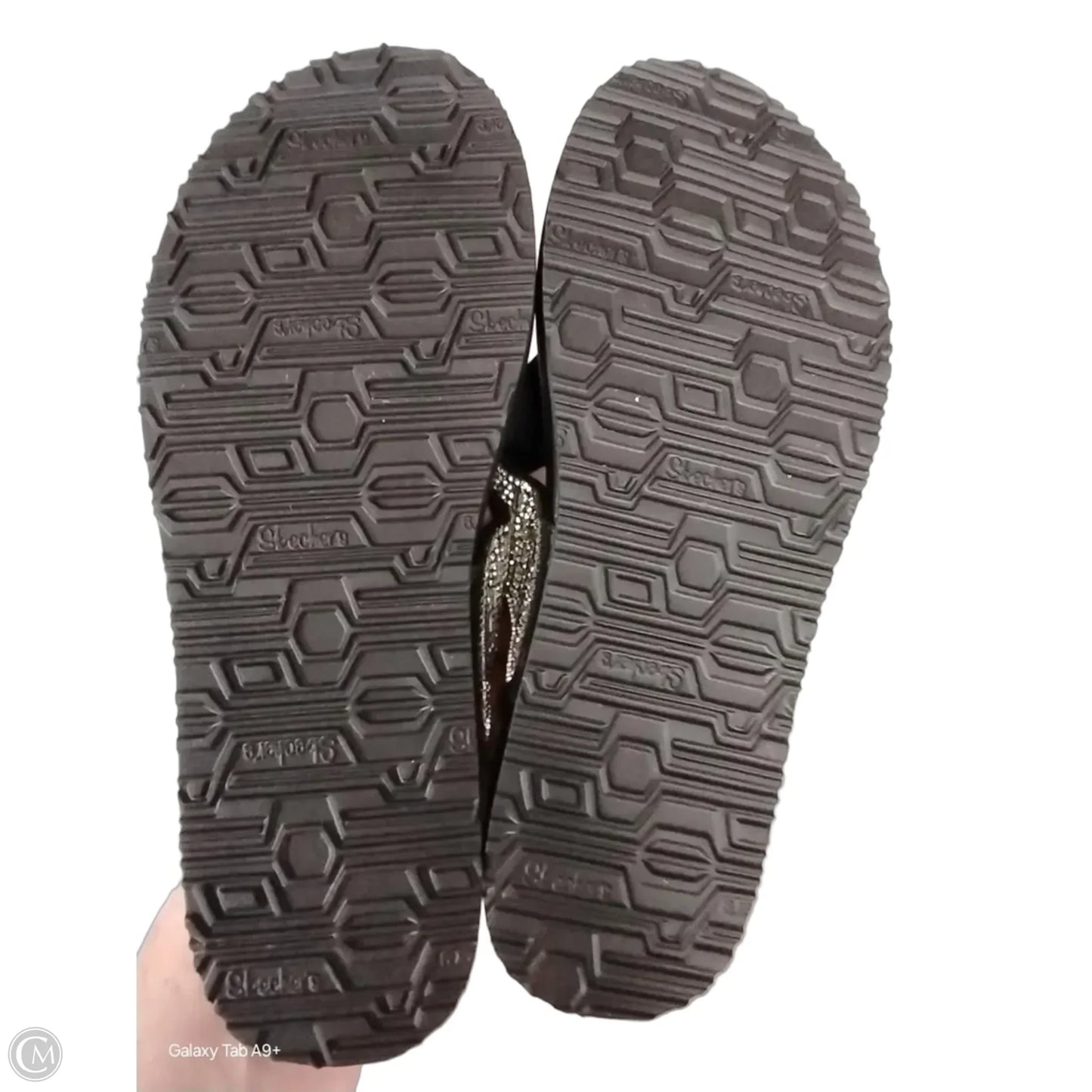 Sandals Heels Wedge By Skechers In Black, Size: 9