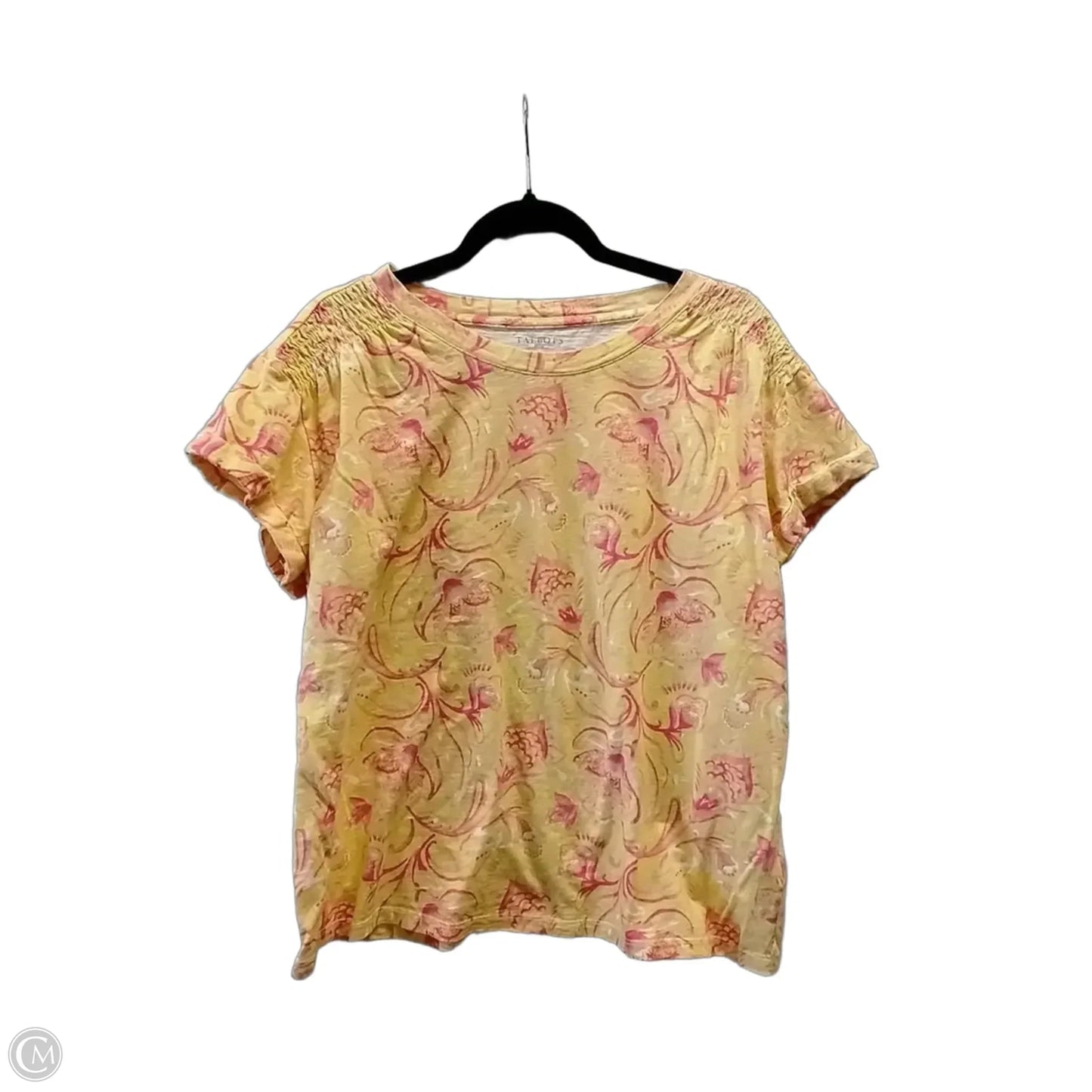 Top Short Sleeve By Talbots In Red & Yellow, Size: 1x