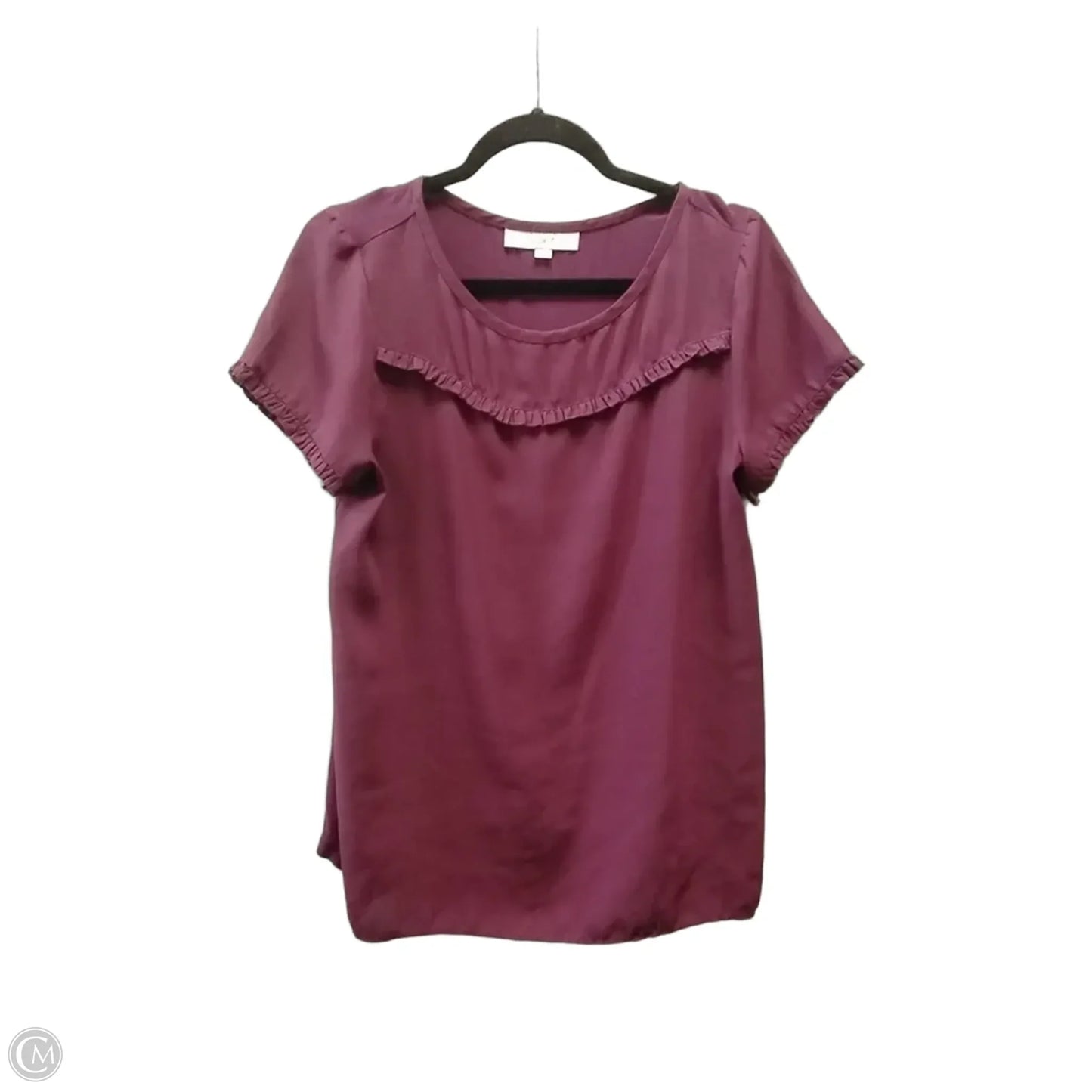 Top Short Sleeve By Loft In Purple, Size: M
