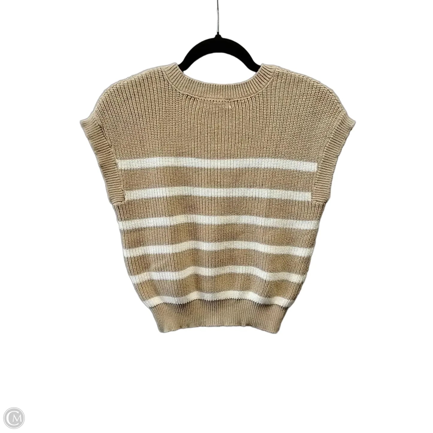Top Short Sleeve By Moon And Madison In Striped Pattern, Size: Xs
