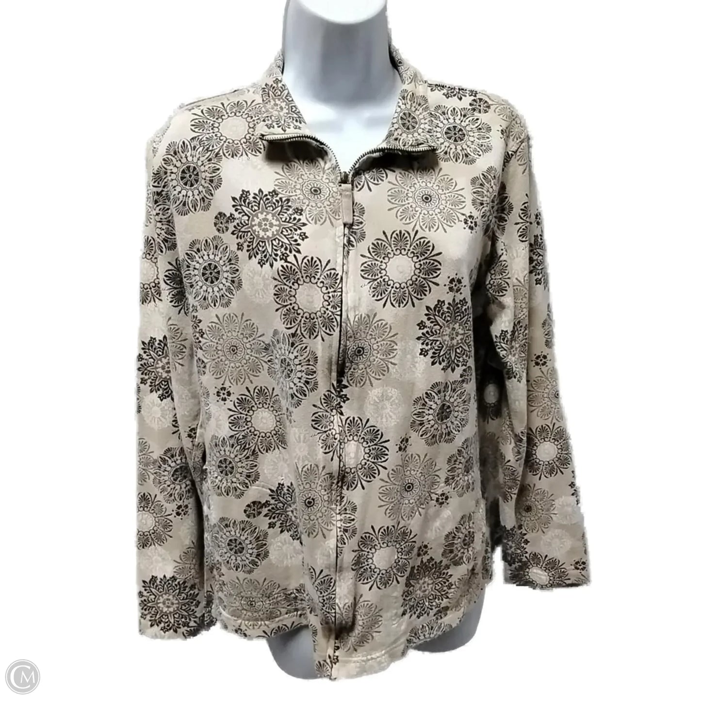 Sweatshirt Collar By Karen Scott In Paisley Print, Size: S