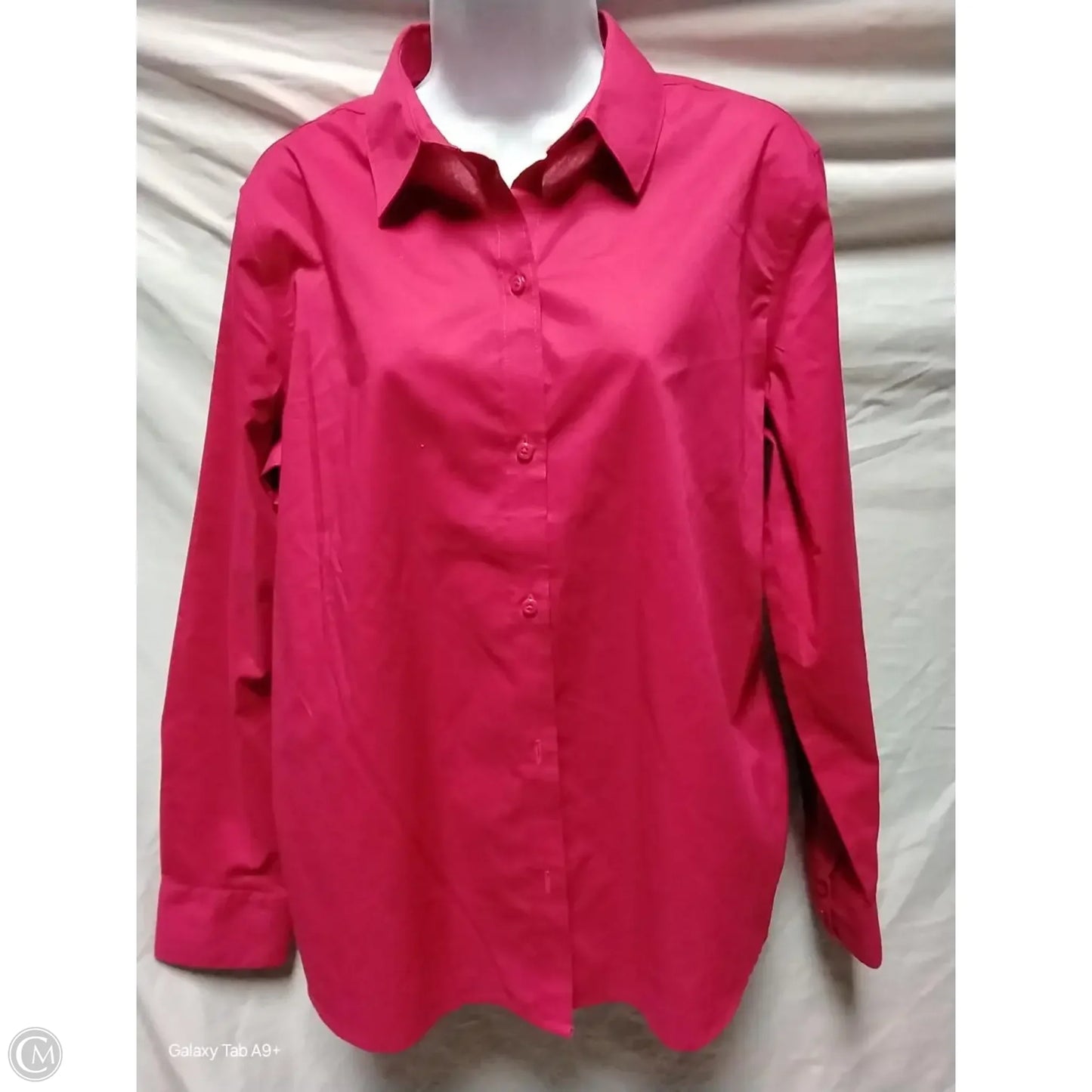 Blouse Long Sleeve By Liz Claiborne In Pink, Size: L