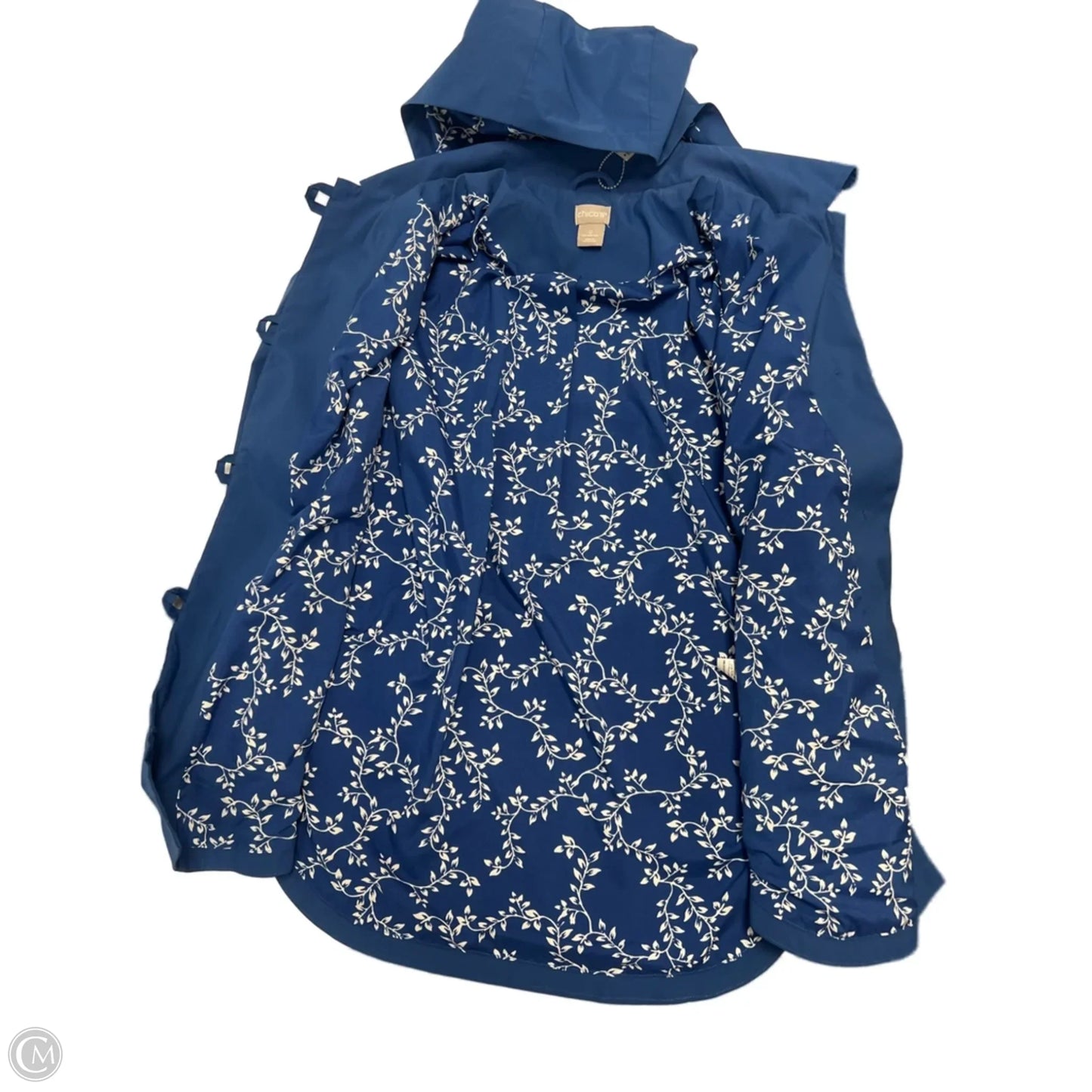Jacket Windbreaker By Chicos In Blue, Size: S