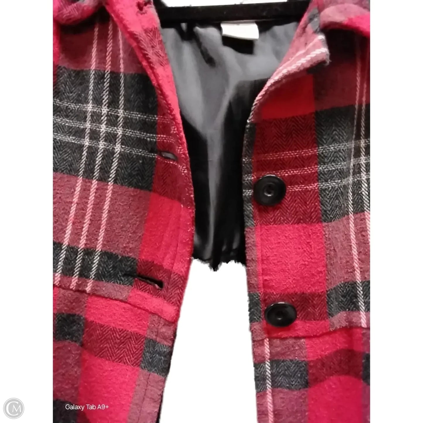 Coat Peacoat By Bb Dakota In Black & Red, Size: S