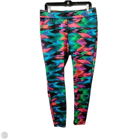 Athletic Leggings By Fila In Rainbow Print, Size: L