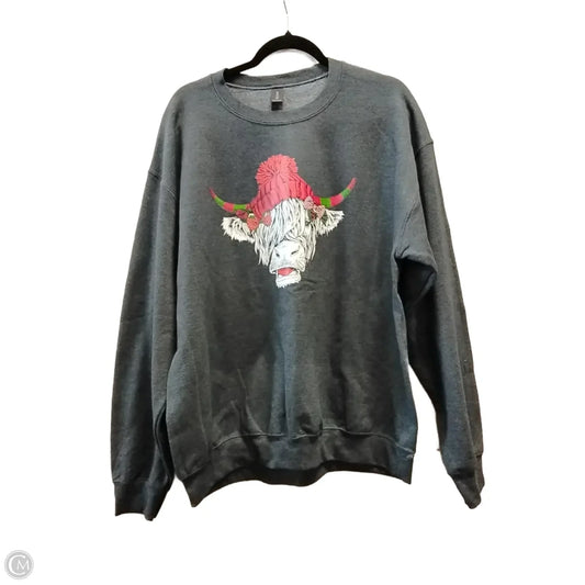 Sweatshirt Collar By Gildan In Grey, Size: L