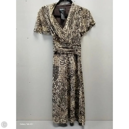Dress Casual Maxi By Clothes Mentor In Brown & Tan, Size: 8