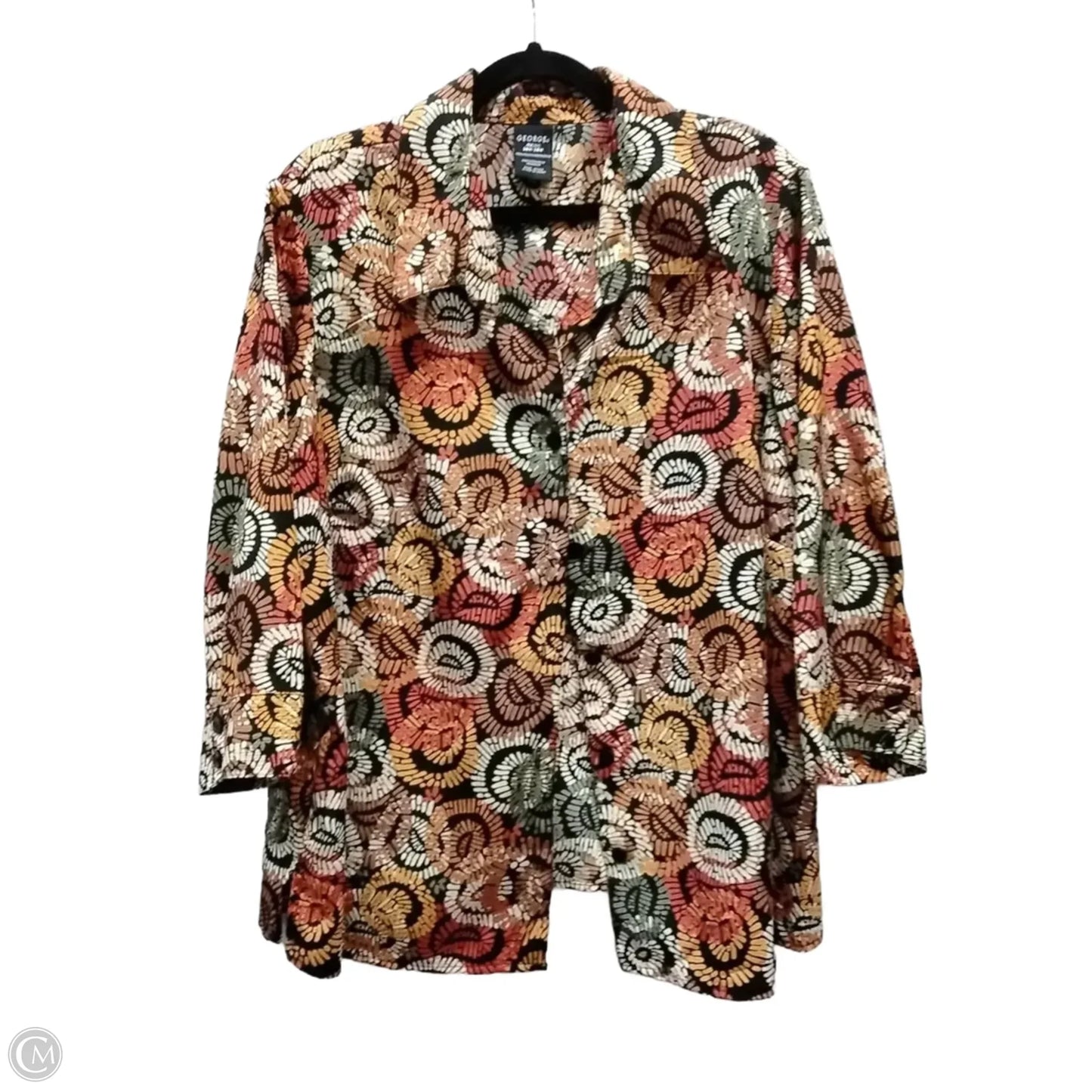 Top Long Sleeve By George In Geometric Pattern, Size: 4x