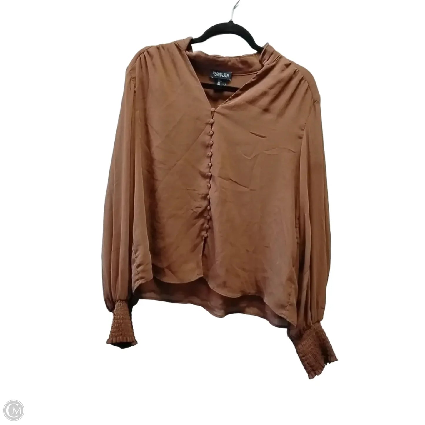 Blouse Long Sleeve By Rachel Zoe In Brown, Size: L
