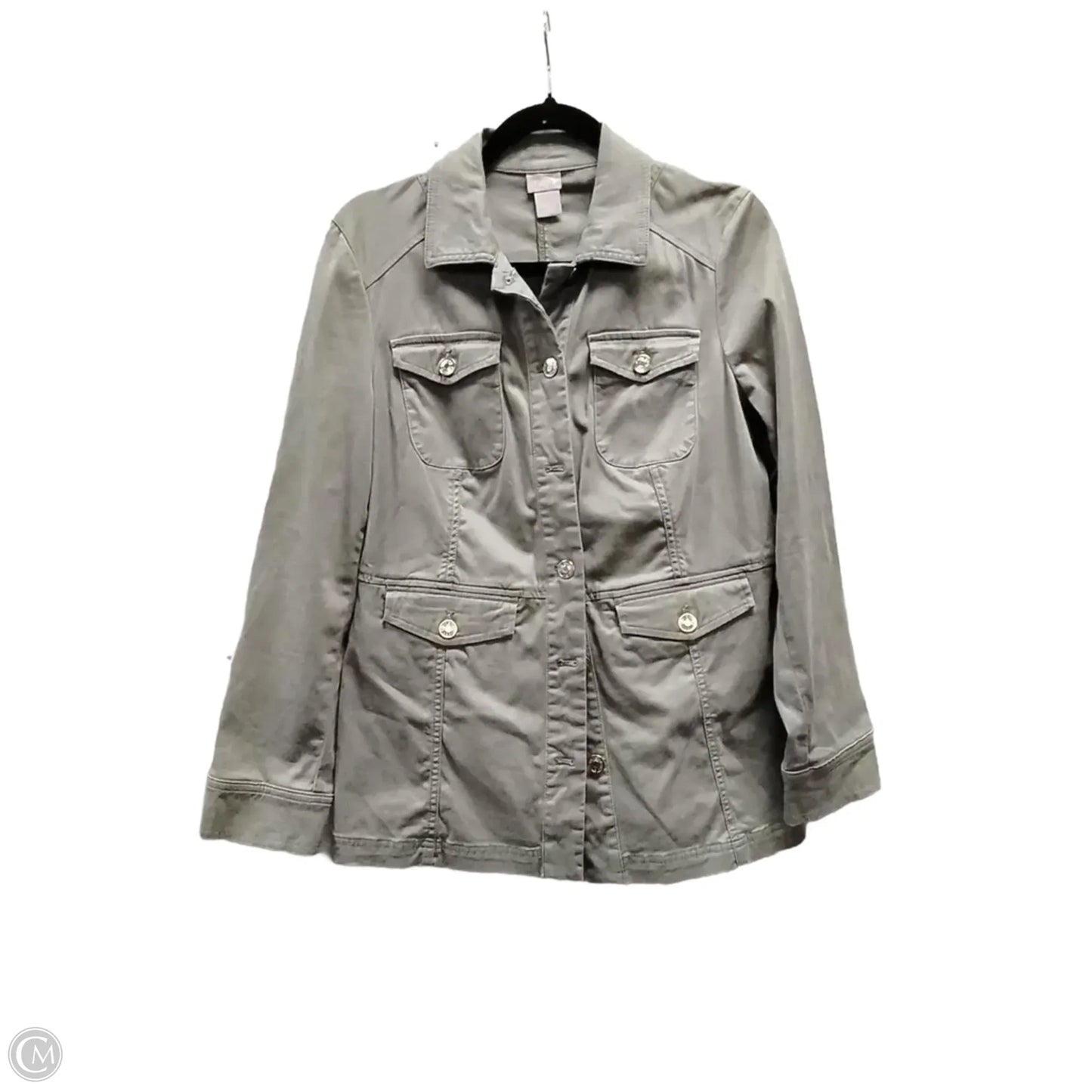 Jacket Utility By Chicos In Green, Size: S