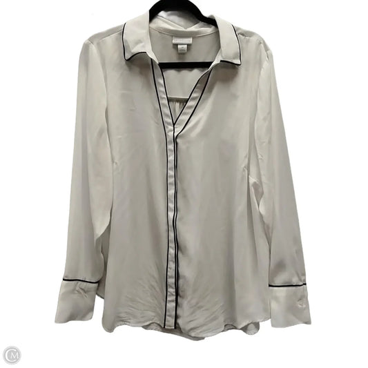 Top Long Sleeve Basic By Liz Claiborne In White, Size: 2x