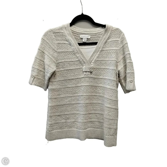 Sweater Short Sleeve By Christopher And Banks In Cream, Size: S