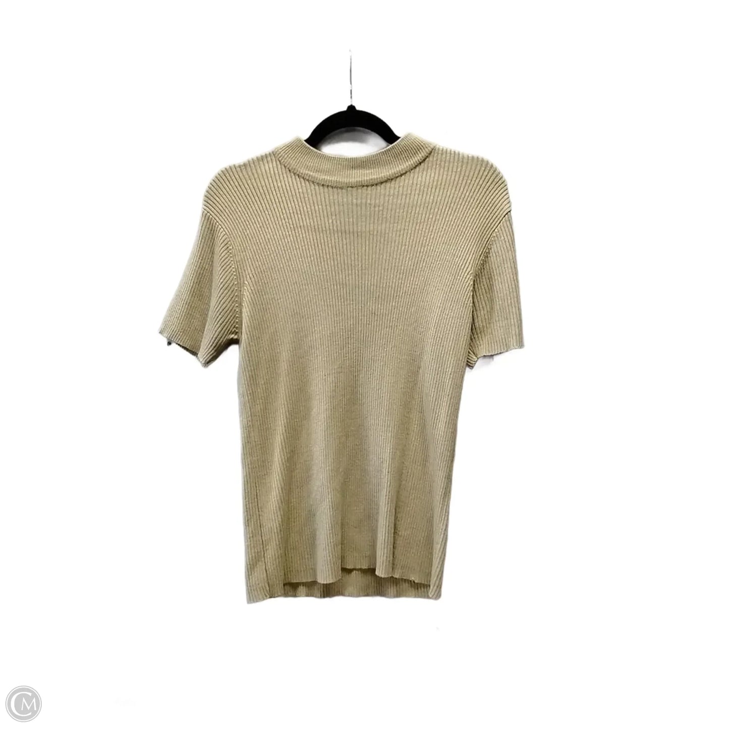 Sweater Short Sleeve By Designer Originals In Tan, Size: S
