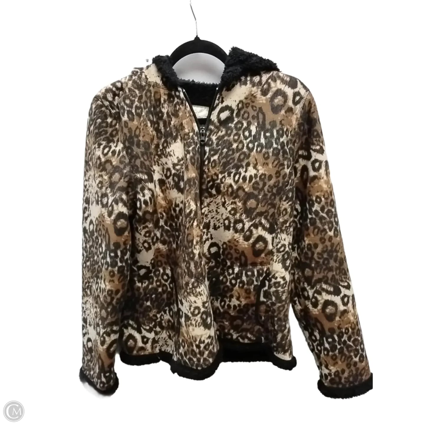 Sweatshirt Hoodie By Faded Glory In Animal Print, Size: L