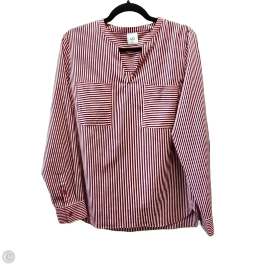 Blouse Long Sleeve By Cabi In Striped Pattern, Size: M