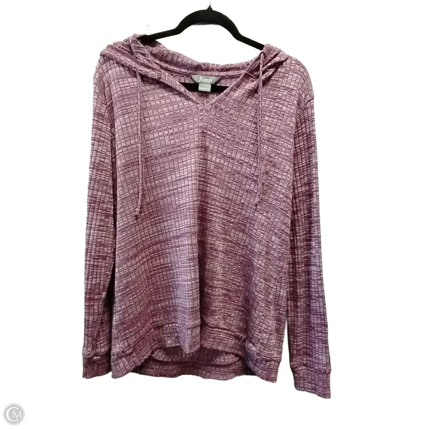 Sweatshirt Hoodie By Natural Reflections In Purple & White, Size: L