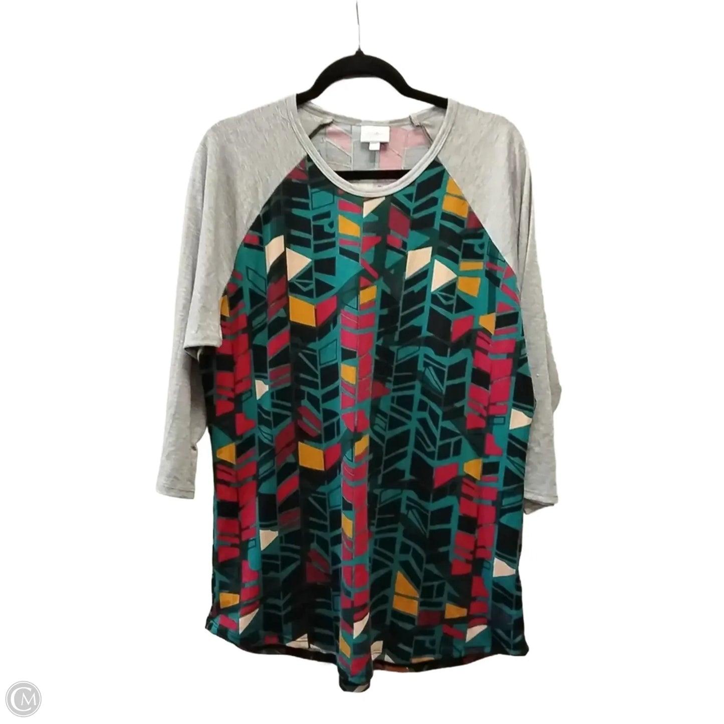 Top Long Sleeve By Lularoe In Geometric Pattern, Size: 2x