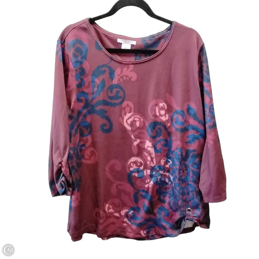 Top Long Sleeve By Allison Daley In Red, Size: 1x