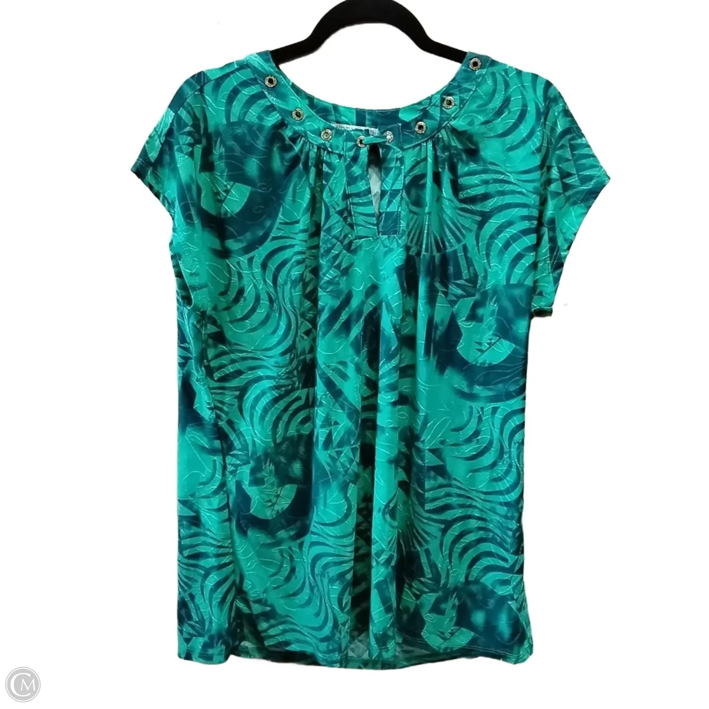 Top Sleeveless By Notations In Teal, Size: 1x