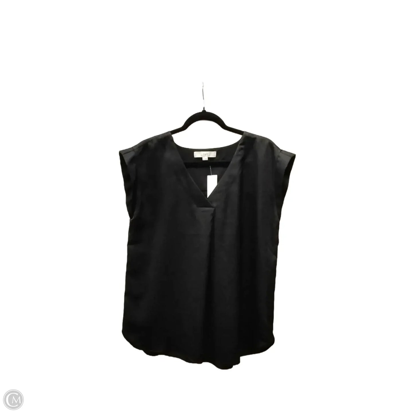 Blouse Short Sleeve By Loft In Black, Size: M