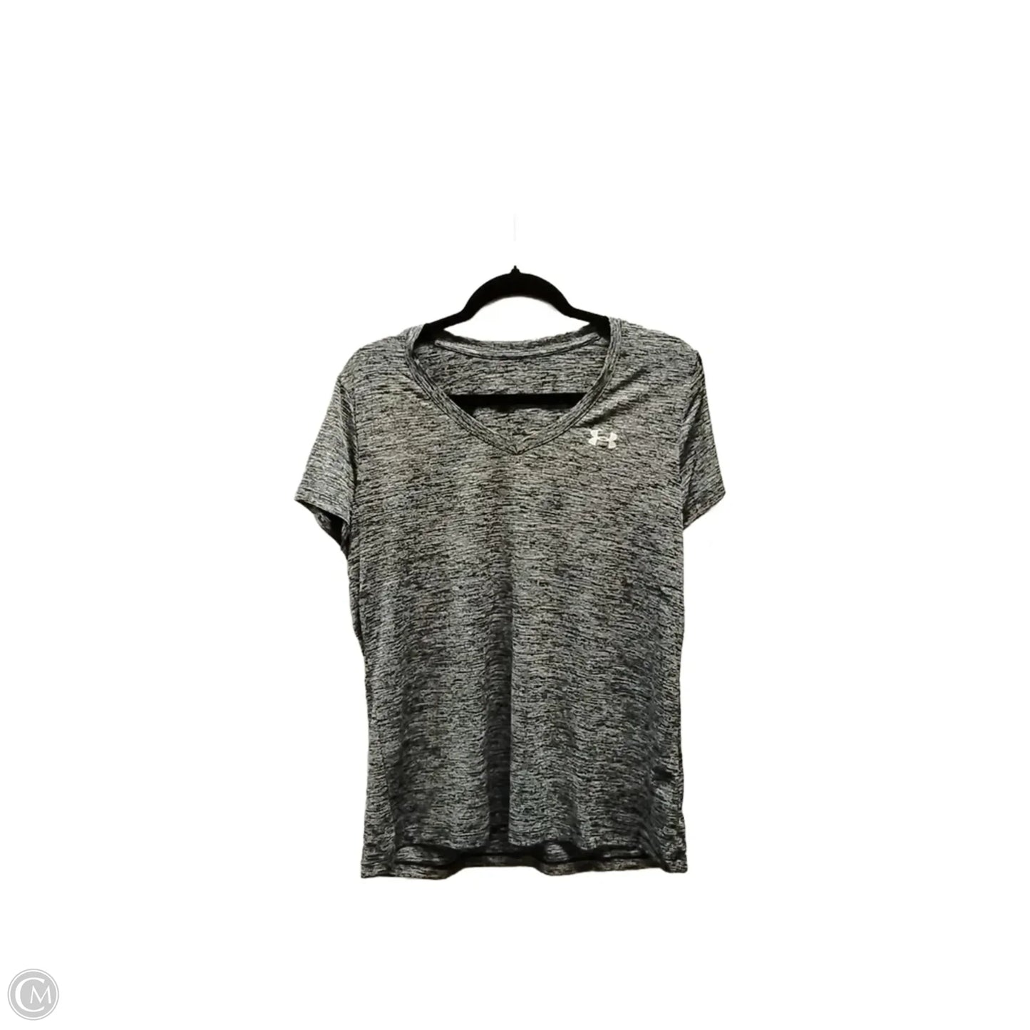 Athletic Top Short Sleeve By Under Armour In Grey, Size: L