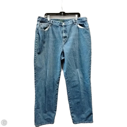 Jeans Boot Cut By Lauren By Ralph Lauren In Blue Denim, Size: 20w