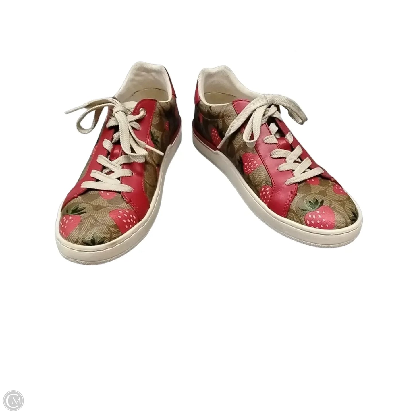Shoes Designer By Coach In Red & Tan, Size: 7.5