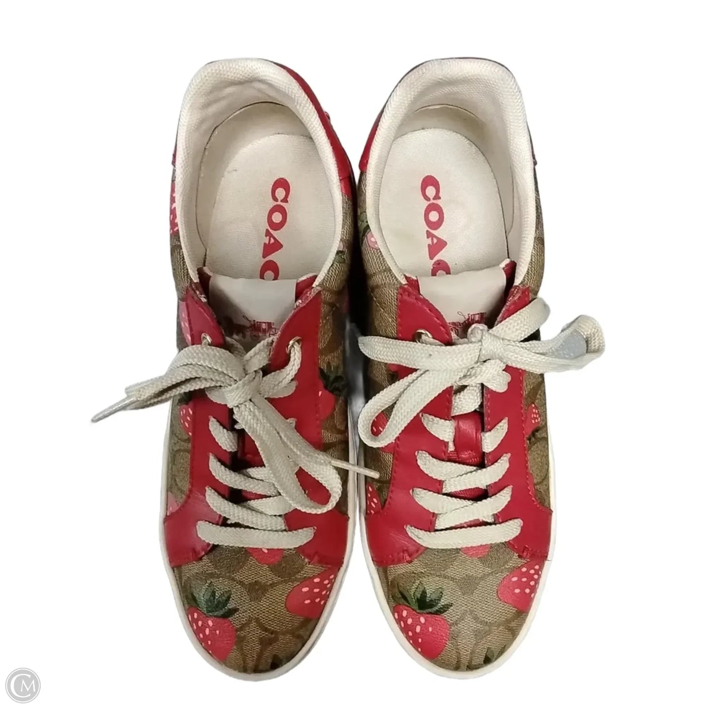 Shoes Designer By Coach In Red & Tan, Size: 7.5