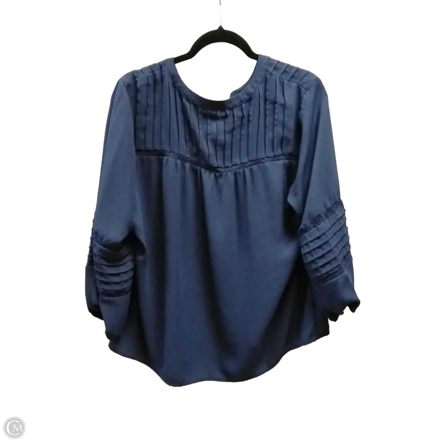 Blouse 3/4 Sleeve By Daniel Rainn In Navy, Size: Xlp