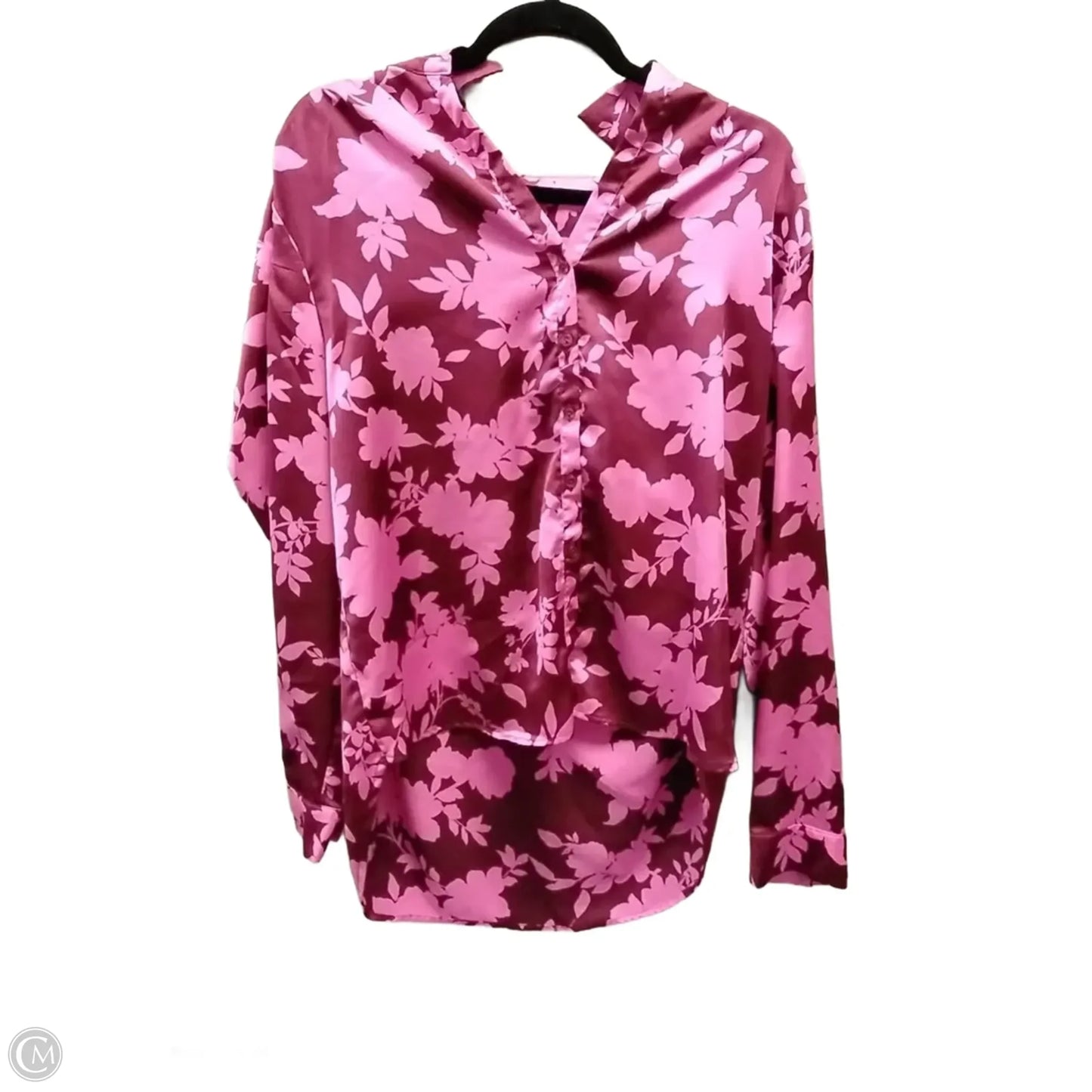 Blouse Long Sleeve By Pleione In Red, Size: Xl