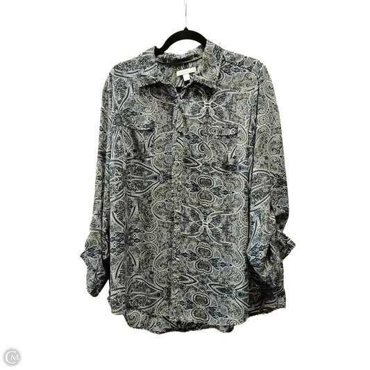 Blouse Long Sleeve By Westport In Paisley Print, Size: 1x