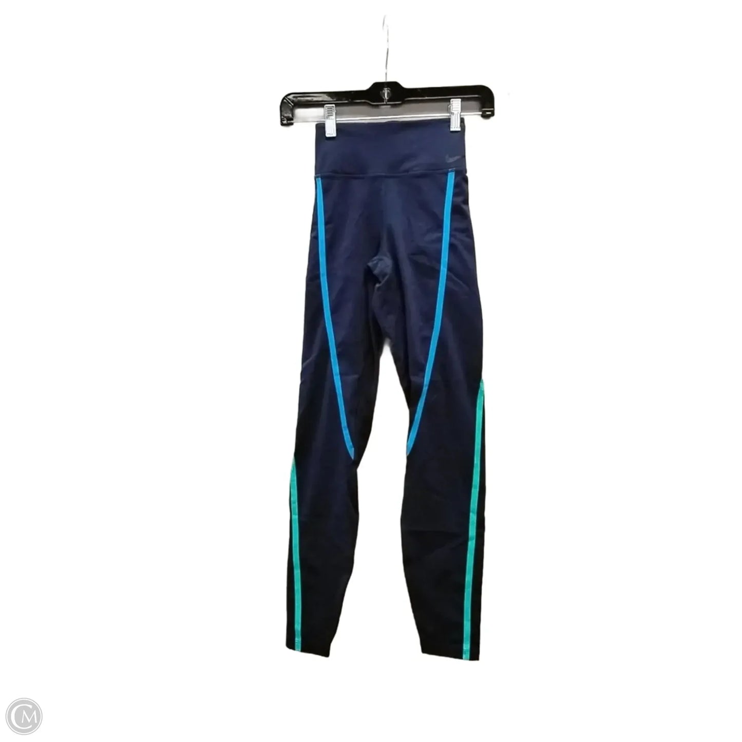 Athletic Leggings By Nike Apparel In Navy, Size: M
