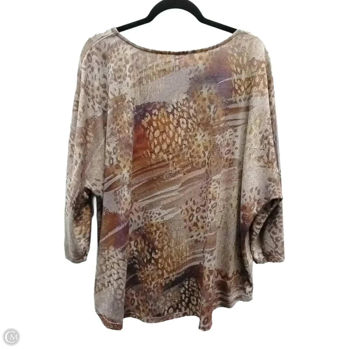 Top Long Sleeve By Leo And Nicole In Animal Print, Size: 2x
