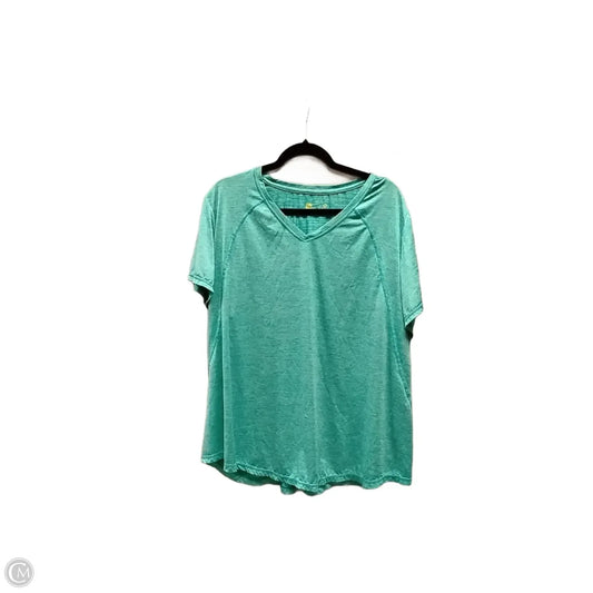 Athletic Top Short Sleeve By Xersion In Aqua, Size: 2x