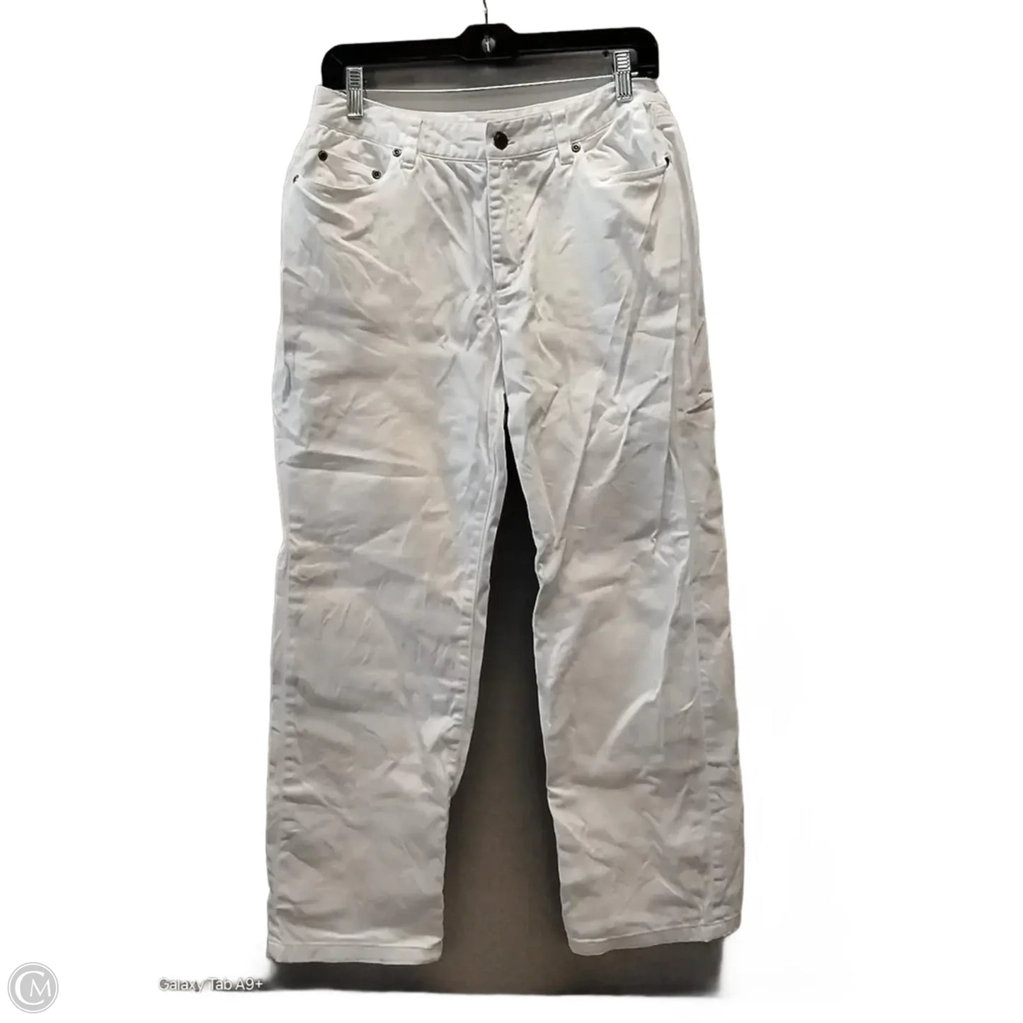 Jeans Boot Cut By Talbots In White Denim, Size: 8