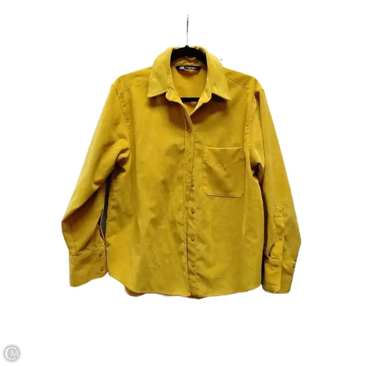 Jacket Shirt By Zara In Yellow, Size: S