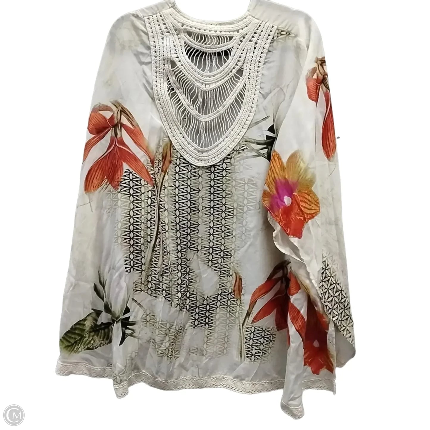 Cardigan By Chicos In Floral Print, Size: Os