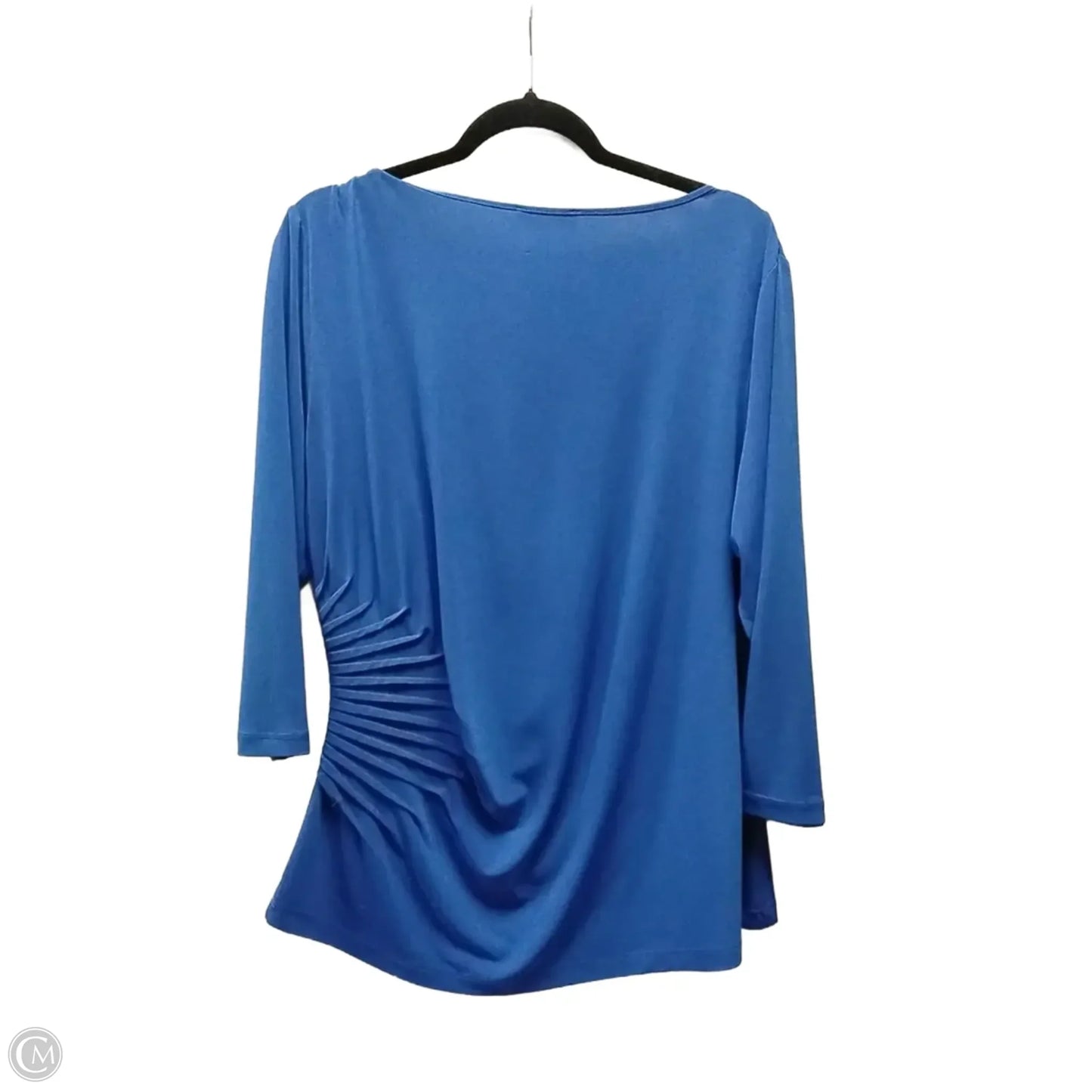 Blouse Long Sleeve By Calvin Klein In Blue, Size: Xl
