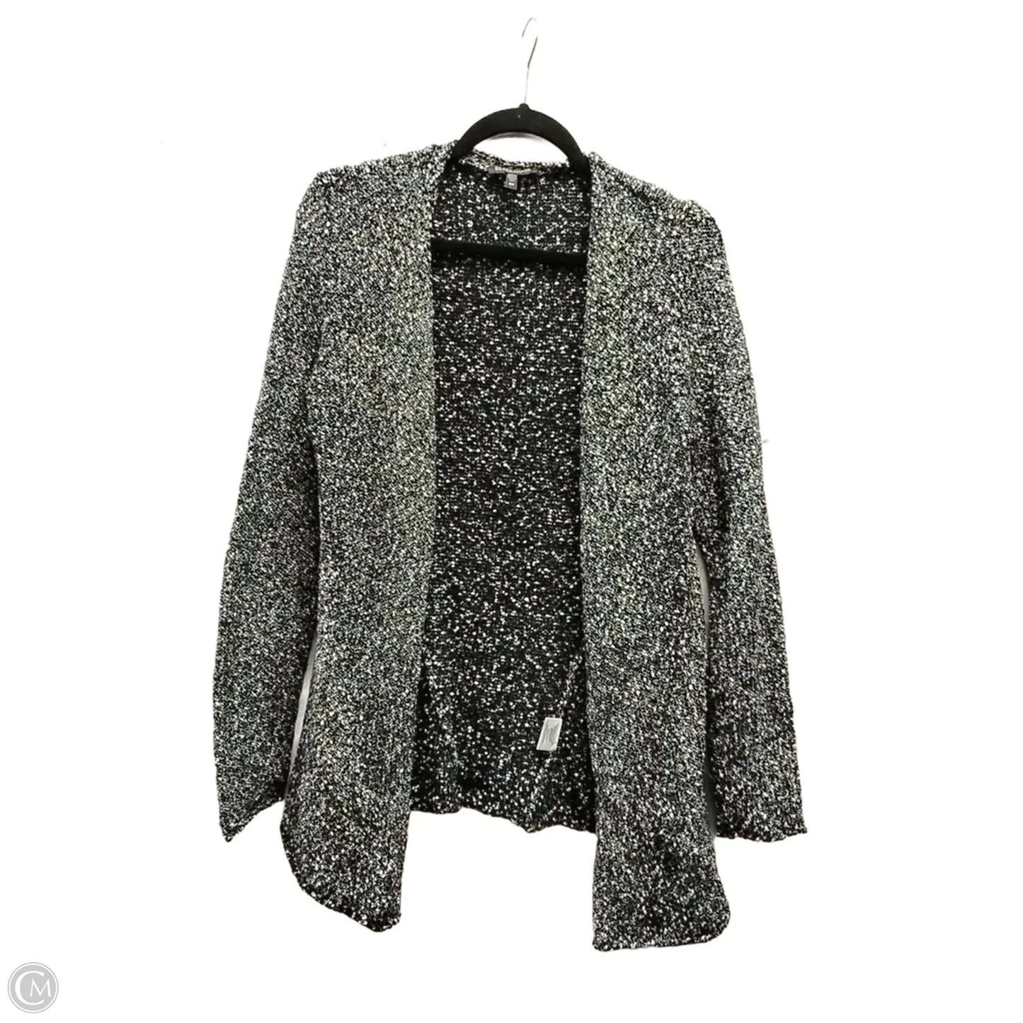 Sweater Cardigan By Eileen Fisher In Black & White, Size: Mp