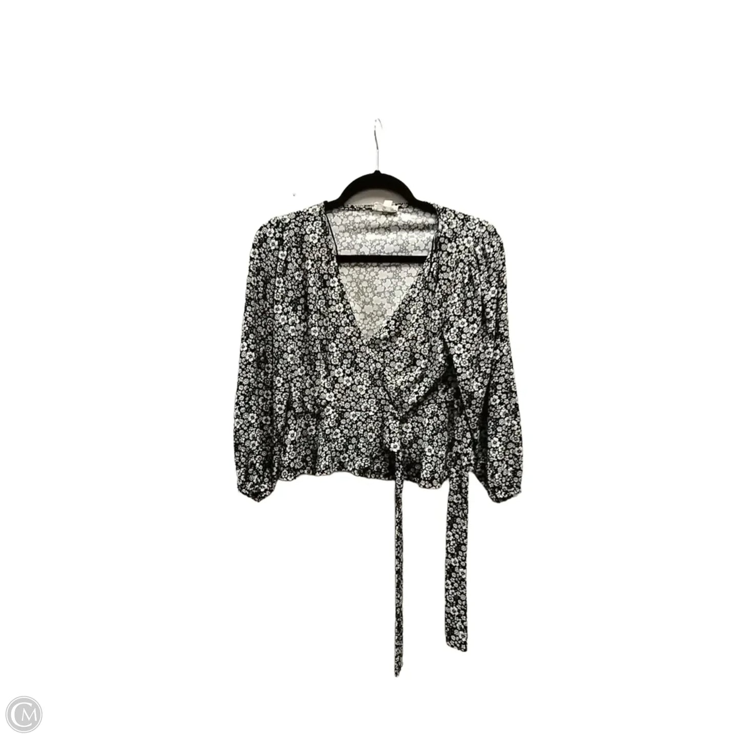 Top Long Sleeve By Meraki In Black & White, Size: M