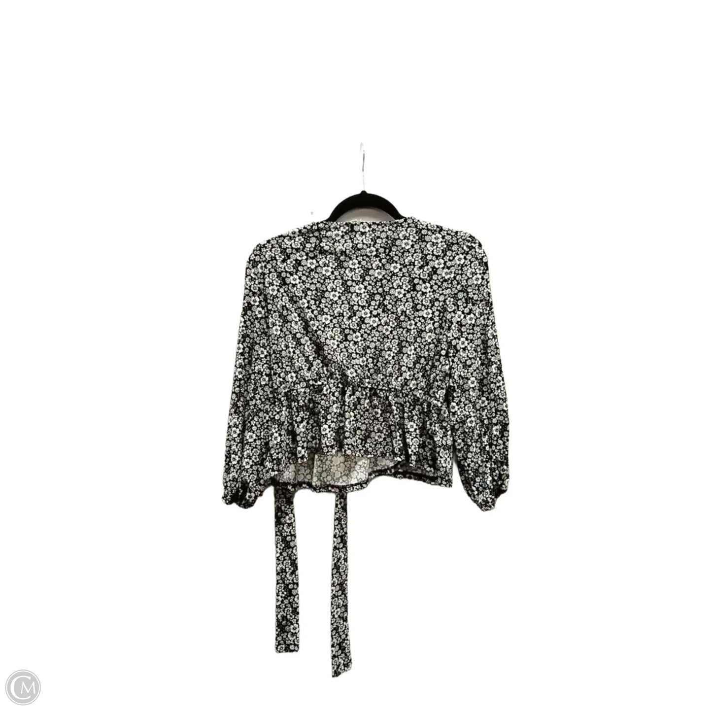 Top Long Sleeve By Meraki In Black & White, Size: M