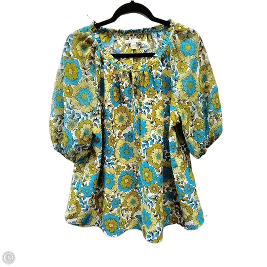 Blouse Short Sleeve By Cato In Floral Print, Size: Xl