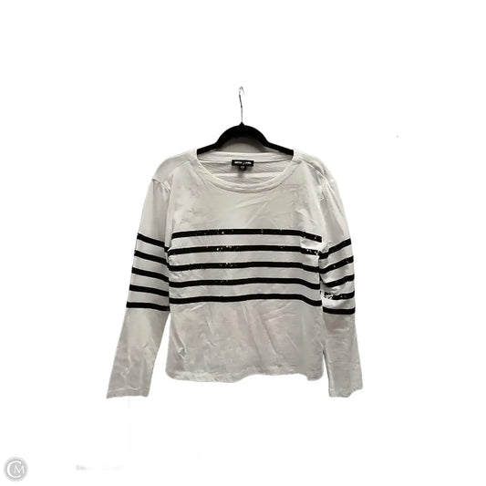 Top Long Sleeve By Nautica In Blue & White, Size: M