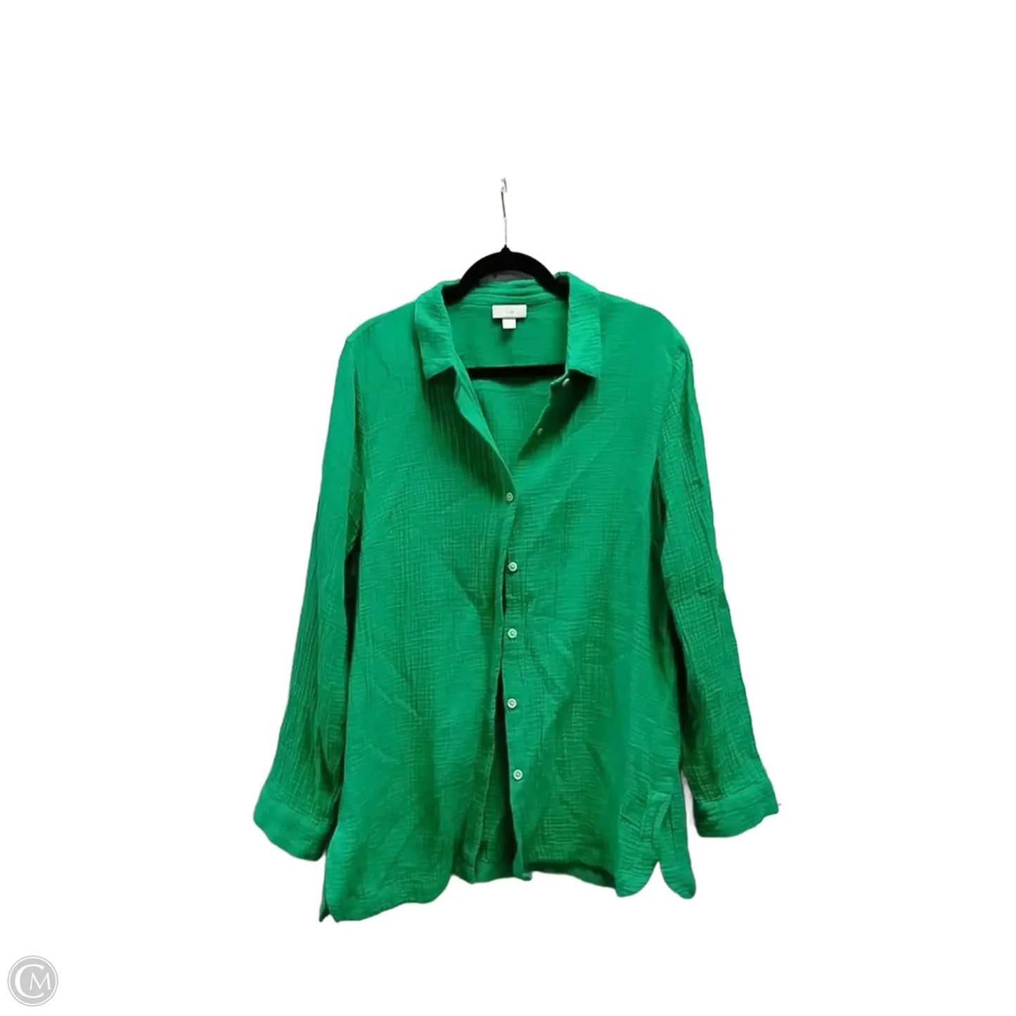 Top Long Sleeve Basic By J. Jill In Green, Size: L