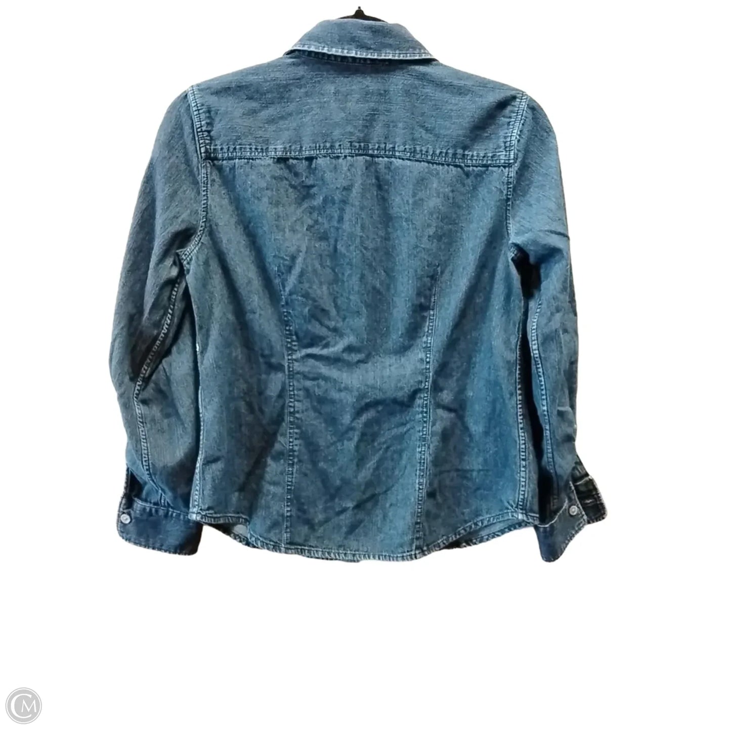 Top Long Sleeve Basic By Talbots In Blue Denim, Size: S
