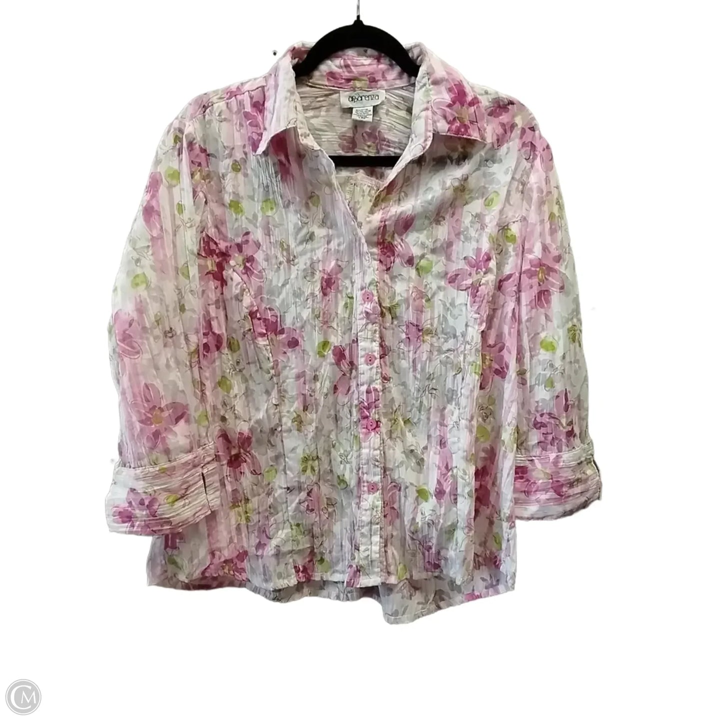 Top Long Sleeve By Apparenza In Floral Print, Size: L