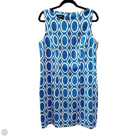 Dress Casual Midi By Alyx In Blue & White, Size: 18